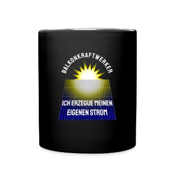 Balcony Power Plant Solar Photovoltaics - Full Colour Mug - black - Front