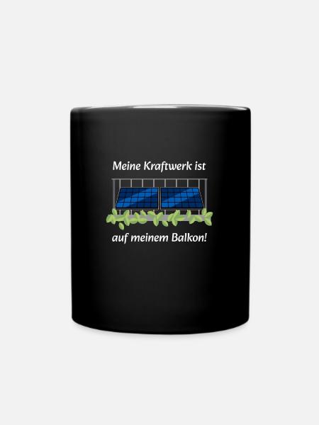 Mein Kraftwerk Balkonkraftwerk Solar - Tasse einfarbig - Schwarz