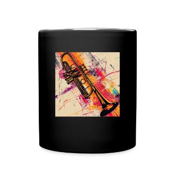 Trompete - Tasse einfarbig - Schwarz - Vorne