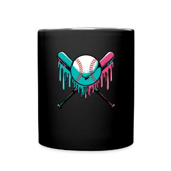 Baseball goutte sprays Batte de baseball et bas - Mug uni - noir - Devant