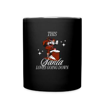Dieser Weihnachtsmann liebt es, schlüpfrige Weihna - Tasse einfarbig - Schwarz - Vorne