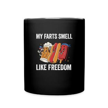 My farts smell like freedom, funny, 4th of July - Full Colour Mug - black - Front