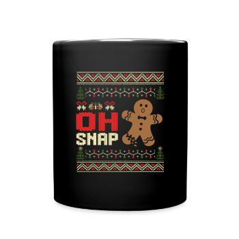 Oh Snap! Gingerbread Man Christmas Sweater Oh Snap - Full Colour Mug - black - Front