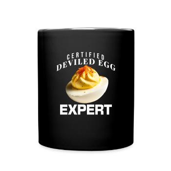 Zertifizierter Deviled Egg Expert Lustiges Ernteda - Tasse einfarbig - Schwarz - Vorne