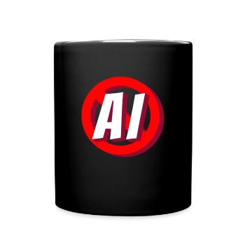 Stop AI signe contre Ki - Mug uni - noir - Devant