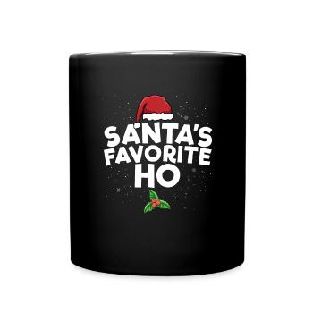 Santa's Favorite Ho Christmas Women's Favorite H - Full Colour Mug - black - Front
