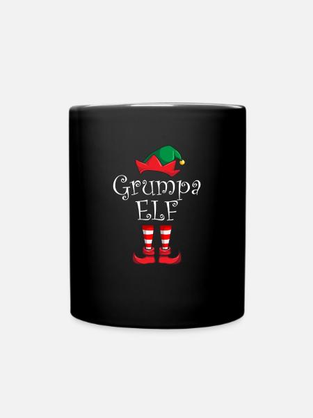 Grumpa Elf Matching Family Christmas Pajamas Gru - Full Colour Mug - black