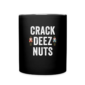 Crack Deez Nuts Lustiger Weihnachts-Nussknacker fü - Tasse einfarbig - Schwarz - Vorne