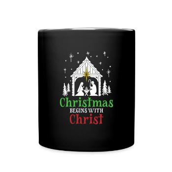 Noël commence avec le Christ - Mug uni - noir - Devant