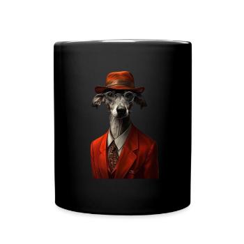 Whippet - Tasse einfarbig - Schwarz - Vorne