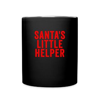 Der kleine Helfer des Weihnachtsmanns. Weihnachtsm - Tasse einfarbig - Schwarz - Vorne