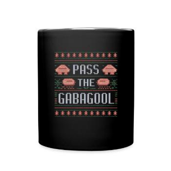 Übergeben Sie den Gabagool-Weihnachtspullover Gaba - Tasse einfarbig - Schwarz - Vorne