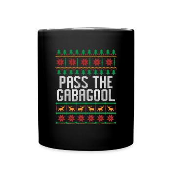 Übergeben Sie den Gabagool-Weihnachtspullover Gaba - Tasse einfarbig - Schwarz - Vorne