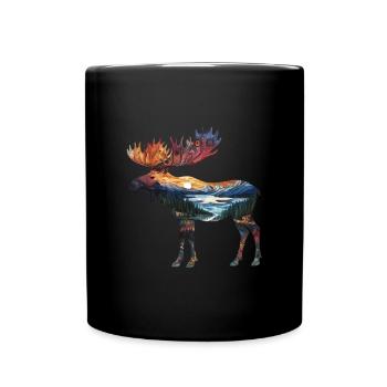 Elch - Tasse einfarbig - Schwarz - Vorne