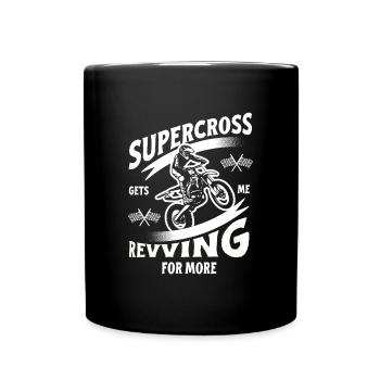 Dirt Bike Rider Gets Me Revving MX Motocross - Full Colour Mug - black - Front