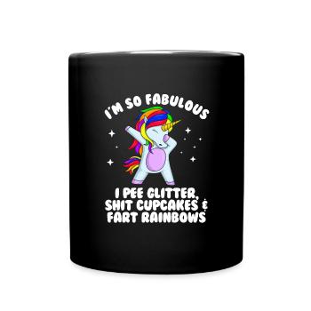 Je suis si fabuleux licorne sarcasme femme oeuf - Mug uni - noir - Devant