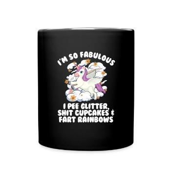 Je suis si fabuleux licorne sarcasme femme oeuf - Mug uni - noir - Devant