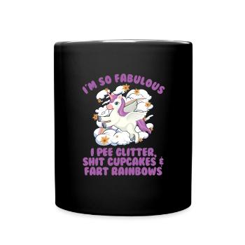 Je suis si fabuleux licorne sarcasme femme oeuf - Mug uni - noir - Devant
