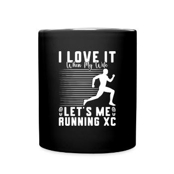 Cross Country Runner Design - XC Coach - Running - Full Colour Mug - black - Front
