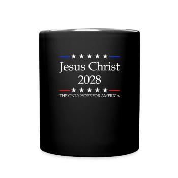 Jesus Christus 2028 Die einzige Hoffnung für Ameri - Tasse einfarbig - Schwarz - Vorne