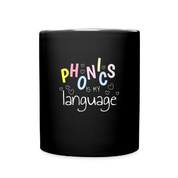 Phonetik Is My Language - Tasse einfarbig - Schwarz - Vorne