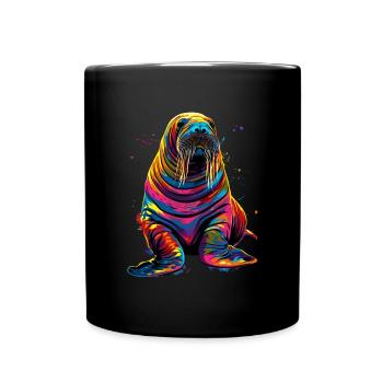Walross - Tasse einfarbig - Schwarz - Vorne