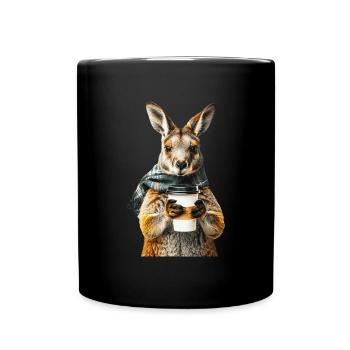 Wallaby Kaffee - Tasse einfarbig - Schwarz - Vorne