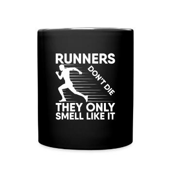 Le marathonien ne meurt pas, il n’y a que l’odeur qui y ressemble - Mug uni - noir - Devant