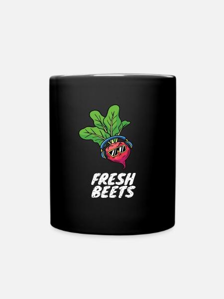 Fresh Beets Techno Festival EDM Music DJ - Full Colour Mug - black