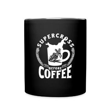 Dirtbike Rider Before Coffee MX Motocross - Full Colour Mug - black - Front
