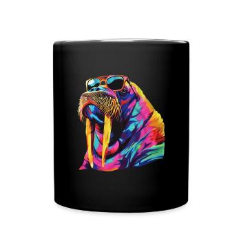 Walross - Tasse einfarbig - Schwarz - Vorne