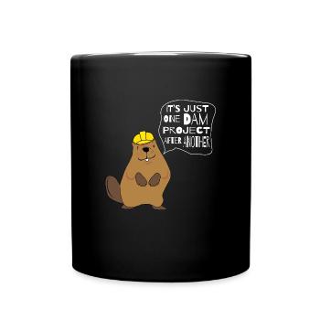 It´s Just One Dam Biber Cartoon Kinder - Tasse einfarbig - Schwarz - Vorne