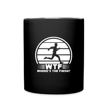 Marathonien Où est la course d’arrivée - Mug uni - noir - Devant