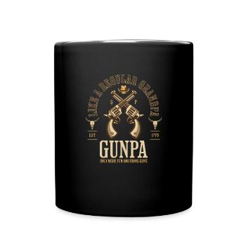 Gunpa Revolver Funny Gun Grandpa Father's Day GunpaWaff - Full Colour Mug - black - Front