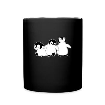 Süße Pinguine - Tasse einfarbig - Schwarz - Vorne