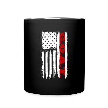 CHÈVRE. Drapeau américain GOAT - Mug uni - noir - Devant