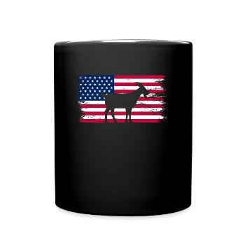 CHÈVRE. Drapeau américain GOAT - Mug uni - noir - Devant