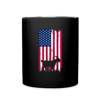 CHÈVRE. Drapeau américain GOAT - Mug uni - noir - Devant