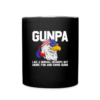 Gunpa Eagle Lustiger Gun Opa Vatertag Gunpa - Tasse einfarbig - Schwarz - Vorne