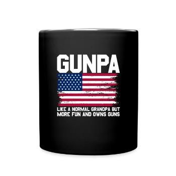 Gunpa Amerikanische Flagge Gun Opa Vatertag Gunpa - Tasse einfarbig - Schwarz - Vorne