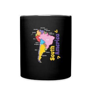 Colorful map of South America - Full Colour Mug - black - Front
