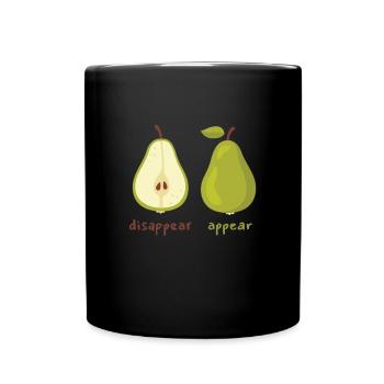 Disappear Appear Lustig Birnen - Tasse einfarbig - Schwarz - Vorne