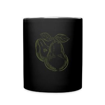 Poires astucieuses avec des feuilles - Mug uni - noir - Devant