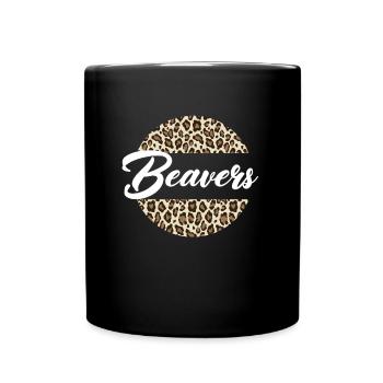 Beavers High School Maskottchen Sport Frauenbiber - Tasse einfarbig - Schwarz - Vorne