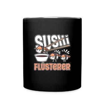 Sushi Liebhaber Sushi Flüsterer Design - Tasse einfarbig - Schwarz - Vorne