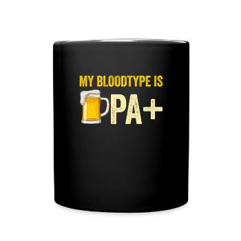 Meine Blutgruppe ist IPA+ Lustiger Bierliebhaber I - Tasse einfarbig - Schwarz - Vorne