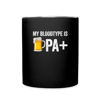 Meine Blutgruppe ist IPA+ Lustiger Bierliebhaber I - Tasse einfarbig - Schwarz - Vorne