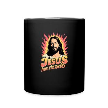 Jesus ist Rizzen Christliches Meme Jesus ist Rizze - Tasse einfarbig - Schwarz - Vorne