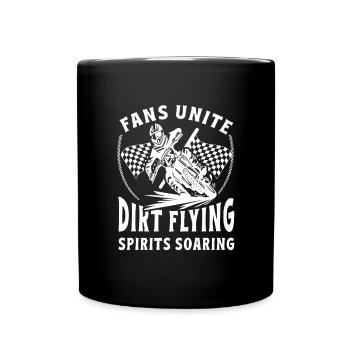 Dirtbike Rider DIrt Flying MX Motocross Supercross - Full Colour Mug - black - Front
