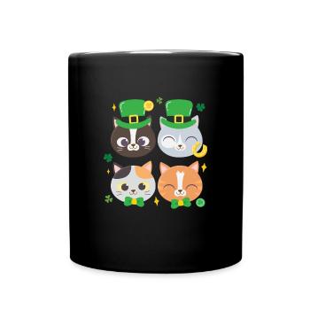 Chat Chaton Fête de la Saint-Patrick - Mug uni - noir - Devant